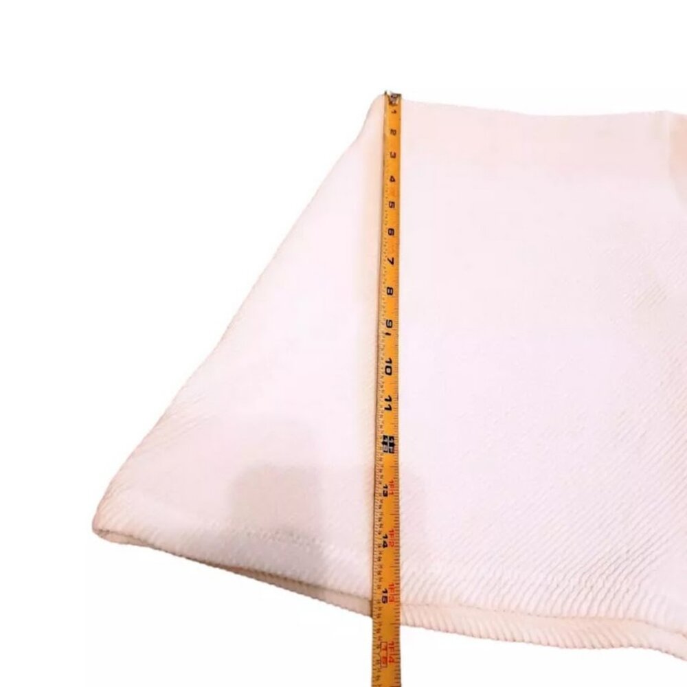 NWT ZARA TRAFALUC Mini Skirt, White Polyester Stretchy Elastic Boho Casual, L - Picture 7 of 10